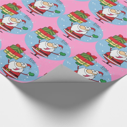パーソナライズされたおもしろいクリスマスアイディア漫画 ラッピングペーパー (角)