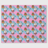 パーソナライズされたおもしろいクリスマスアイディア漫画 ラッピングペーパー (フラット)