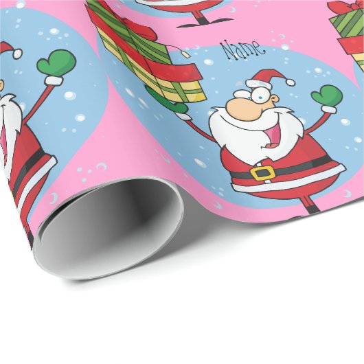 パーソナライズされたおもしろいクリスマスアイディア漫画 ラッピングペーパー (ロールコーナー)