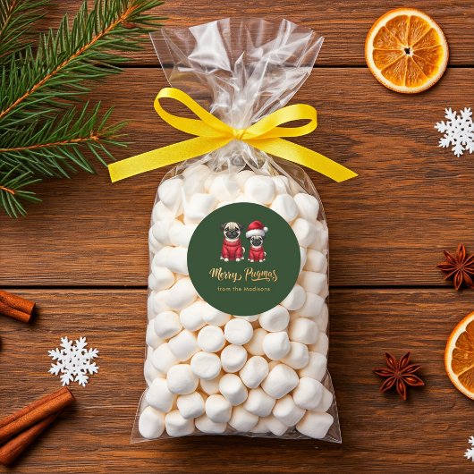 パーソナライズされたおもしろいクリスマスメリークリスマス ラウンドシール