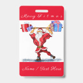 パーソナライズされたおもしろいクリスマス名バッジ バッジ (裏面)