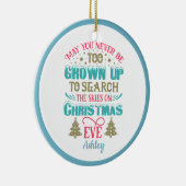 パーソナライズされたおもしろいクリスマス セラミックオーナメント (右)