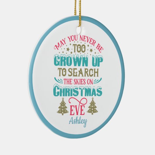 パーソナライズされたおもしろいクリスマス セラミックオーナメント (右)