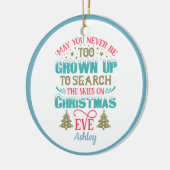 パーソナライズされたおもしろいクリスマス セラミックオーナメント (左)