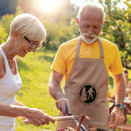 パーソナライズされたおもしろいサスカッチ ロングエプロン