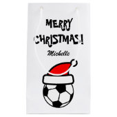 パーソナライズされたおもしろいサッカーのボール スモールペーパーバッグ (正面)