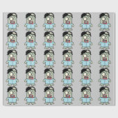 パーソナライズされたおもしろいゾンビ漫画 ラッピングペーパー (フラット)