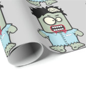 パーソナライズされたおもしろいゾンビ漫画 ラッピングペーパー (ロールコーナー)