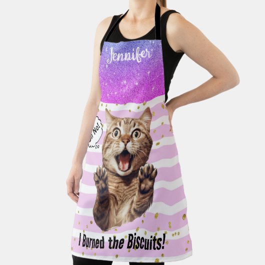 パーソナライズされたおもしろいタビー猫エプロン エプロン (インサイチュ)