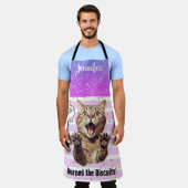 パーソナライズされたおもしろいタビー猫エプロン エプロン (着用した状態)