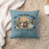 パーソナライズされたおもしろいダスティブルーチキンファーム クッション (ブランケット)