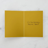 パーソナライズされたおもしろいトナカイ深いブロンズ カード (内部)