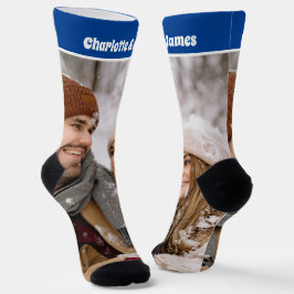 パーソナライズされたおもしろいノベルティ写真と文字テンプレート ソックス