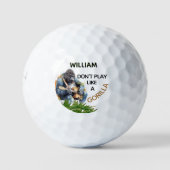 パーソナライズされたおもしろいノベルティ名ゴリラ ゴルフボール (正面)