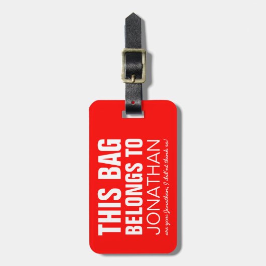 パーソナライズされたおもしろいバッグ |ユーモアのジョーク ラゲッジタグ (正面縦)
