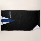 パーソナライズされたおもしろいビーチタオルビジネスブラックスーツ ビーチタオル (正面)