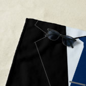 パーソナライズされたおもしろいビーチタオルビジネスブラックスーツ ビーチタオル (インサイチュ)