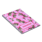 パーソナライズされたおもしろいピンク ノートブック (右側)