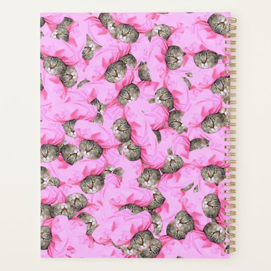 パーソナライズされたおもしろいピンク プランナー手帳 (裏面)