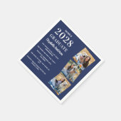 パーソナライズされたおもしろいファクトネイビーブルー写真卒業 スタンダードカクテルナプキン (角)