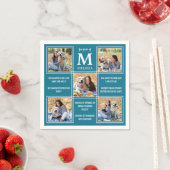 パーソナライズされたおもしろいファクト卒業写真コラージュ スタンダードカクテルナプキン (インサイチュ)