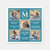 パーソナライズされたおもしろいファクト卒業写真コラージュ スタンダードカクテルナプキン (正面)