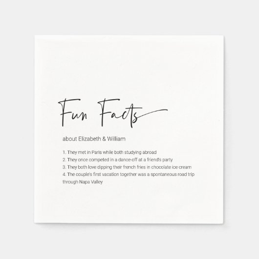 パーソナライズされたおもしろいファクト結婚ズカクテルナプキンス スタンダードカクテルナプキン (正面)