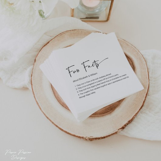 パーソナライズされたおもしろいファクト結婚ズカクテルナプキンス スタンダードカクテルナプキン