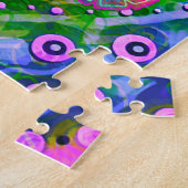 パーソナライズされたおもしろいフローラハート名 ジグソーパズル (側面)