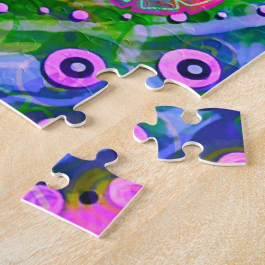 パーソナライズされたおもしろいフローラハート名 ジグソーパズル (側面)