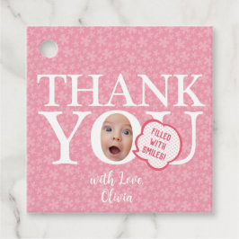 パーソナライズされたおもしろいベビー顔第1誕生日パーティー フェイバータグ