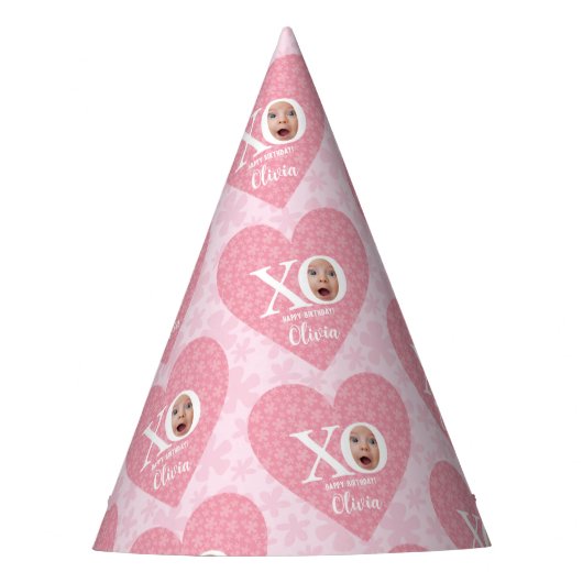 パーソナライズされたおもしろいベビー顔 パーティーハット (正面)