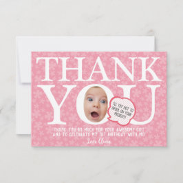 パーソナライズされたおもしろいベビー サンキューカード
