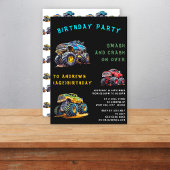 パーソナライズされたおもしろいモンスタートラック子供の誕生日 招待状