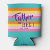 パーソナライズされたおもしろいレインボーストライプグラフィック 缶クーラー (正面)