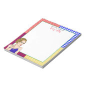 パーソナライズされたおもしろいレトロの女性 ノートパッド (回転)