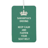 パーソナライズされたおもしろい保Calm Emerald Green Driving カーエアーフレッシュナー (正面)