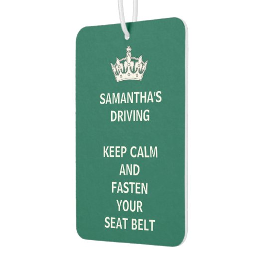 パーソナライズされたおもしろい保Calm Emerald Green Driving カーエアーフレッシュナー (左)