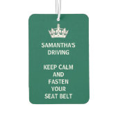 パーソナライズされたおもしろい保Calm Emerald Green Driving カーエアーフレッシュナー (裏面)