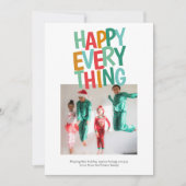 パーソナライズされたおもしろい写真Happy Everything Christmas シーズンカード (正面)