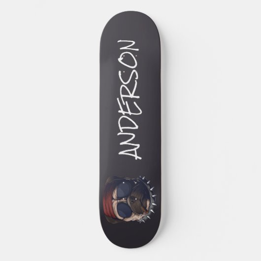 パーソナライズされたおもしろい可愛い私はパグが大好き スケートボード (正面)