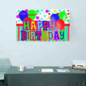 パーソナライズされたおもしろい多色ハッピーバースデー 横断幕 (トレードショー)