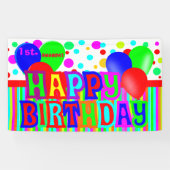 パーソナライズされたおもしろい多色ハッピーバースデー 横断幕 (横)