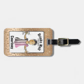 パーソナライズされたおもしろい女の子らし大人の荷札 ラゲッジタグ (正面横)