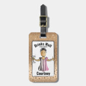 パーソナライズされたおもしろい女の子らし大人の荷札 ラゲッジタグ (正面縦)