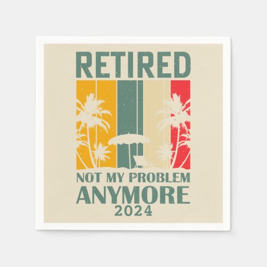 パーソナライズされたおもしろい定官退職した スタンダードカクテルナプキン (正面)