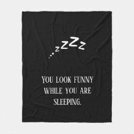 パーソナライズされたおもしろい引用文白黒トレンディー フリースブランケット