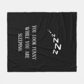 パーソナライズされたおもしろい引用文白黒トレンディー フリースブランケット (正面(横))