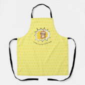 パーソナライズされたおもしろい引用文 |イエロー水玉模様スロット エプロン (正面)
