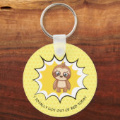 パーソナライズされたおもしろい引用文 |イエロー水玉模様スロット キーホルダー (正面)